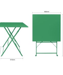 Bolero Perth Forest Green Pavement Style Square Table 600mm (HZ366)