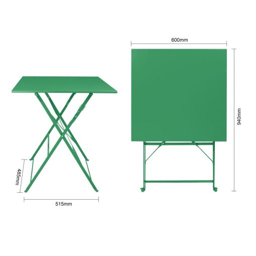 Bolero Perth Forest Green Pavement Style Square Table 600mm (HZ366)