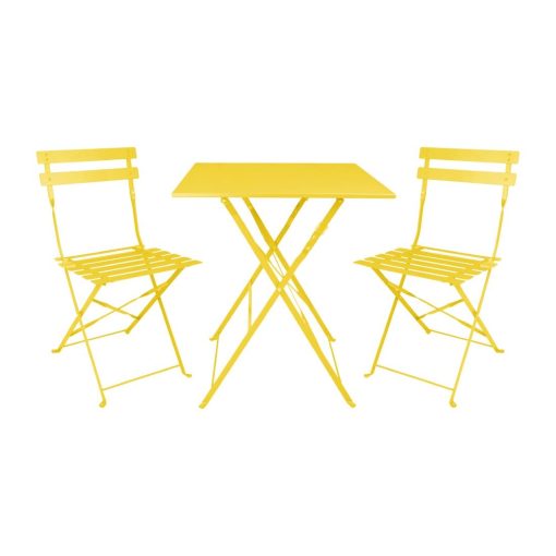 Bolero Perth Mellow Yellow Pavement Style Square Table 600mm (HZ368)