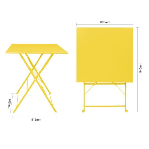 Bolero Perth Mellow Yellow Pavement Style Square Table 600mm (HZ368)