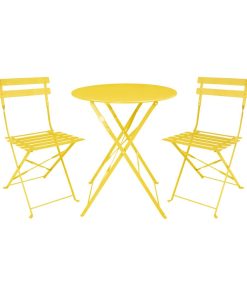 Bolero Perth Mellow Yellow Pavement Style Round Table 600mm (HZ369)