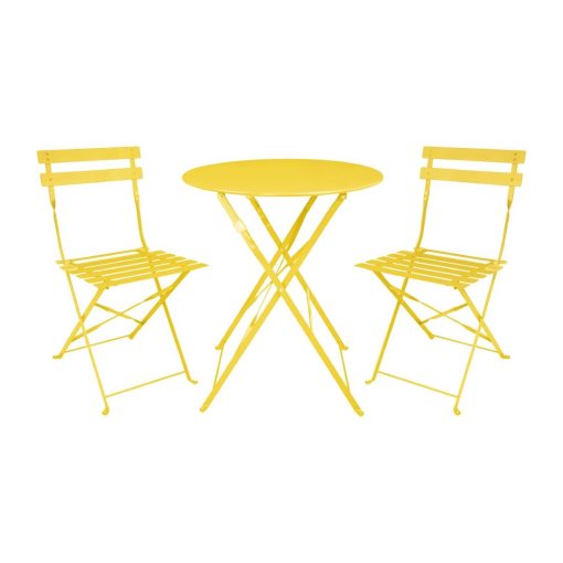 Bolero Perth Mellow Yellow Pavement Style Round Table 600mm (HZ369)