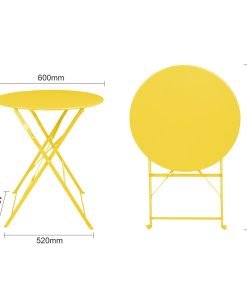 Bolero Perth Mellow Yellow Pavement Style Round Table 600mm (HZ369)