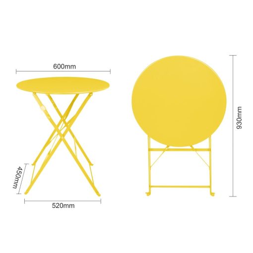 Bolero Perth Mellow Yellow Pavement Style Round Table 600mm (HZ369)