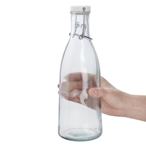 Olympia Recycled Glass Swing Top Bottles 1Ltr 6 Pack (JA330)