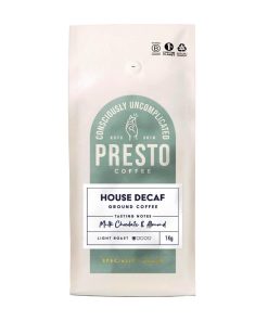 Presto Coffee House Decaf Ground Coffee 1kg (KA733)