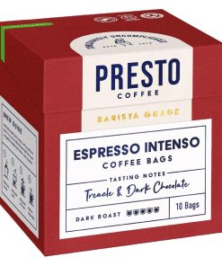 Presto Coffee Espresso Intenso Coffee Bags Enveloped 8g 10 Pack (KA735)
