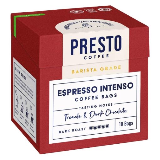 Presto Coffee Espresso Intenso Coffee Bags Enveloped 8g 10 Pack (KA735)
