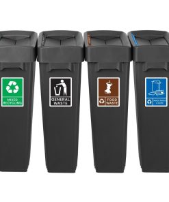 Jantex Simpler Recycling Slim Bin Bundle Black 4x 80Ltr (SA837)