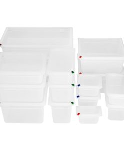 Hygiplas Click PP GN Container 1-2 with Lid and 7 Colour Clips 200mm 11-7Ltr Set 4 (FZ091)