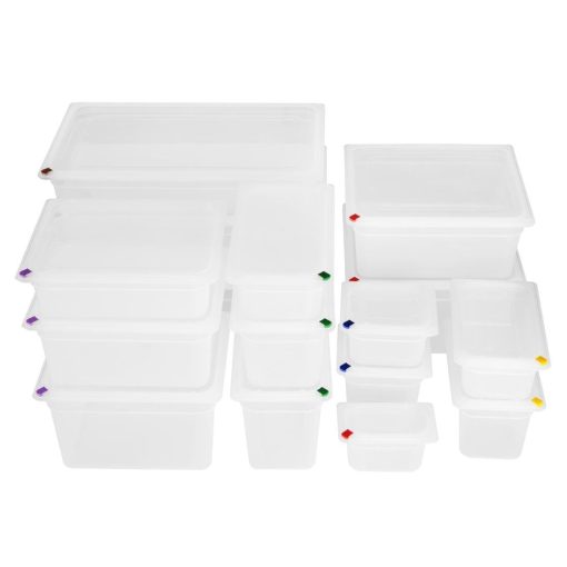 Hygiplas Click PP GN Container 1-2 with Lid and 7 Colour Clips 200mm 11-7Ltr Set 4 (FZ091)