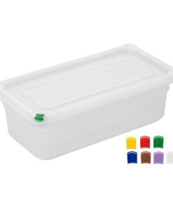 Hygiplas Click PP GN Container 1-3 with Lid and 7 Colour Clips 100mm 3-6Ltr Set 4 (FZ092)