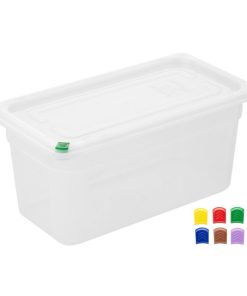 Hygiplas Click PP GN Container 1-3 with Lid and 7 Colour Clips 150mm 5-3Ltr Set 4 (FZ093)