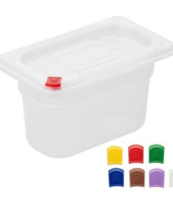 Hygiplas Click PP GN Container 1-9 with Lid and 7 Colour Clips 100mm 0-85Ltr Set 4 (FZ099)