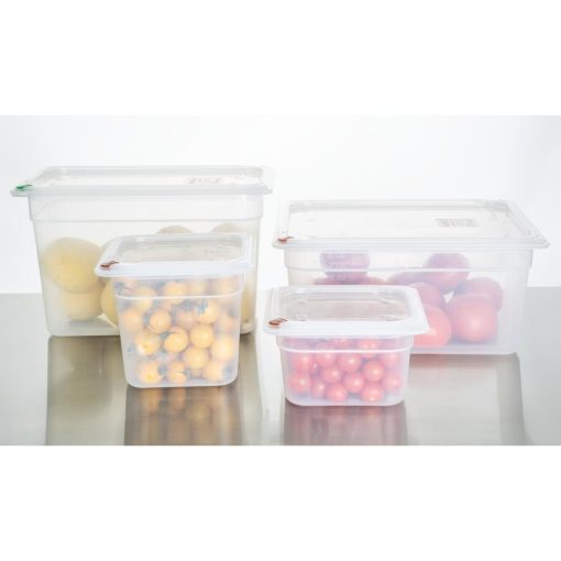 Hygiplas Click PP GN Container 1-9 with Lid and 7 Colour Clips 100mm 0-85Ltr Set 4 (FZ099)