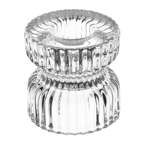 Olympia Ridged Glass Tealight-Candle Holders 52x52mm 6 Pack (HZ331)