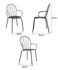 Bolero Adeline Arm Chairs Slate Blue 4 Pack (HZ358)
