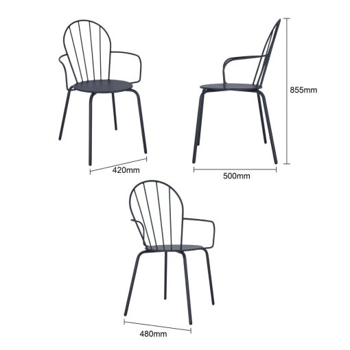Bolero Adeline Arm Chairs Slate Blue 4 Pack (HZ358)