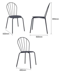 Bolero Adeline Side Chairs Slate Blue 4 Pack (HZ361)