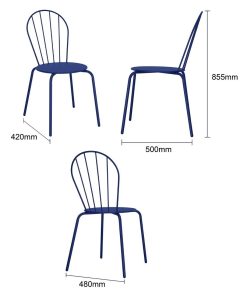 Bolero Adeline Side Chair Dark Navy 4 Pack (HZ362)