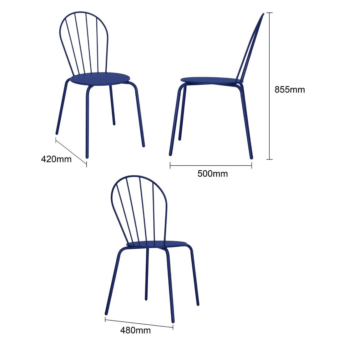 Bolero Adeline Side Chair Dark Navy 4 Pack (HZ362)