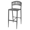 Bolero Eden PE Twist Rattan Outdoor Bar Stool Charcoal 2 Pack (HZ593)