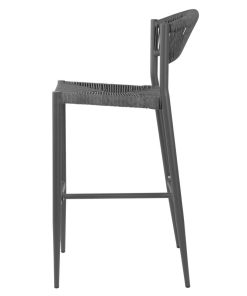 Bolero Eden PE Twist Rattan Outdoor Bar Stool Charcoal 2 Pack (HZ593)