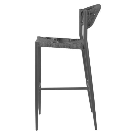Bolero Eden PE Twist Rattan Outdoor Bar Stool Charcoal 2 Pack (HZ593)