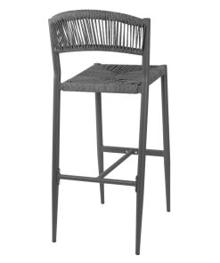 Bolero Eden PE Twist Rattan Outdoor Bar Stool Charcoal 2 Pack (HZ593)