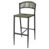 Bolero Eden PE Twist Rattan Outdoor Bar Stool Green 2 Pack (HZ595)