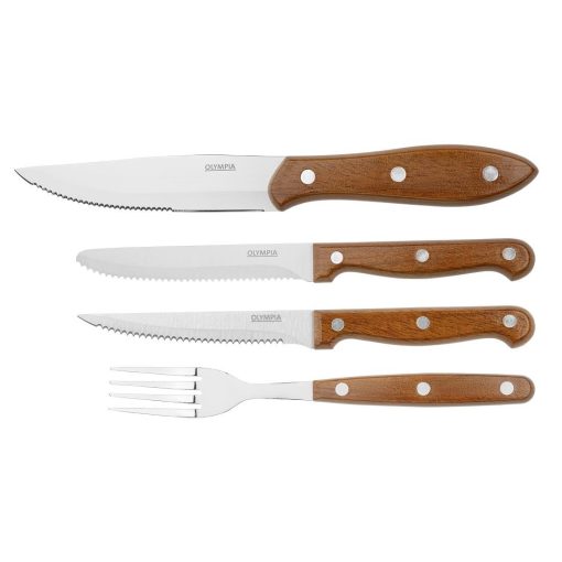 Olympia Steak Knives with PP Wood Effect Handles 12 Pack (HZ970)