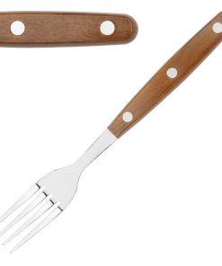 Olympia Steak Forks with PP Wood Effect Handles 12 Pack (HZ971)