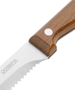 Olympia Rounded Steak Knives with PP Wood Effect Handles 12 Pack (HZ972)