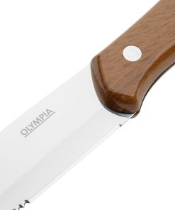 Olympia Jumbo Steak Knives with PP Wood Effect Handles 12 Pack (HZ973)