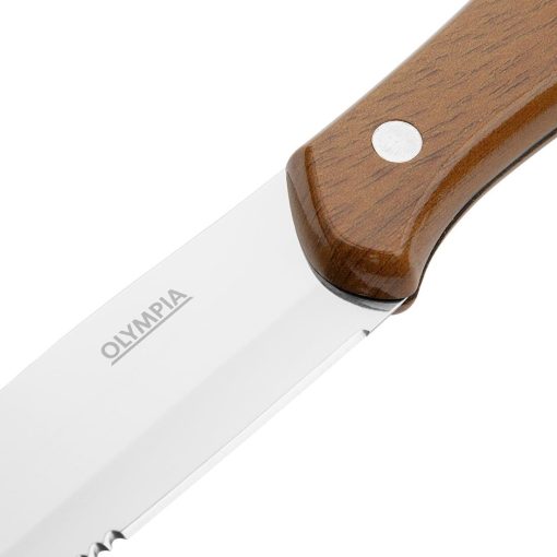 Olympia Jumbo Steak Knives with PP Wood Effect Handles 12 Pack (HZ973)