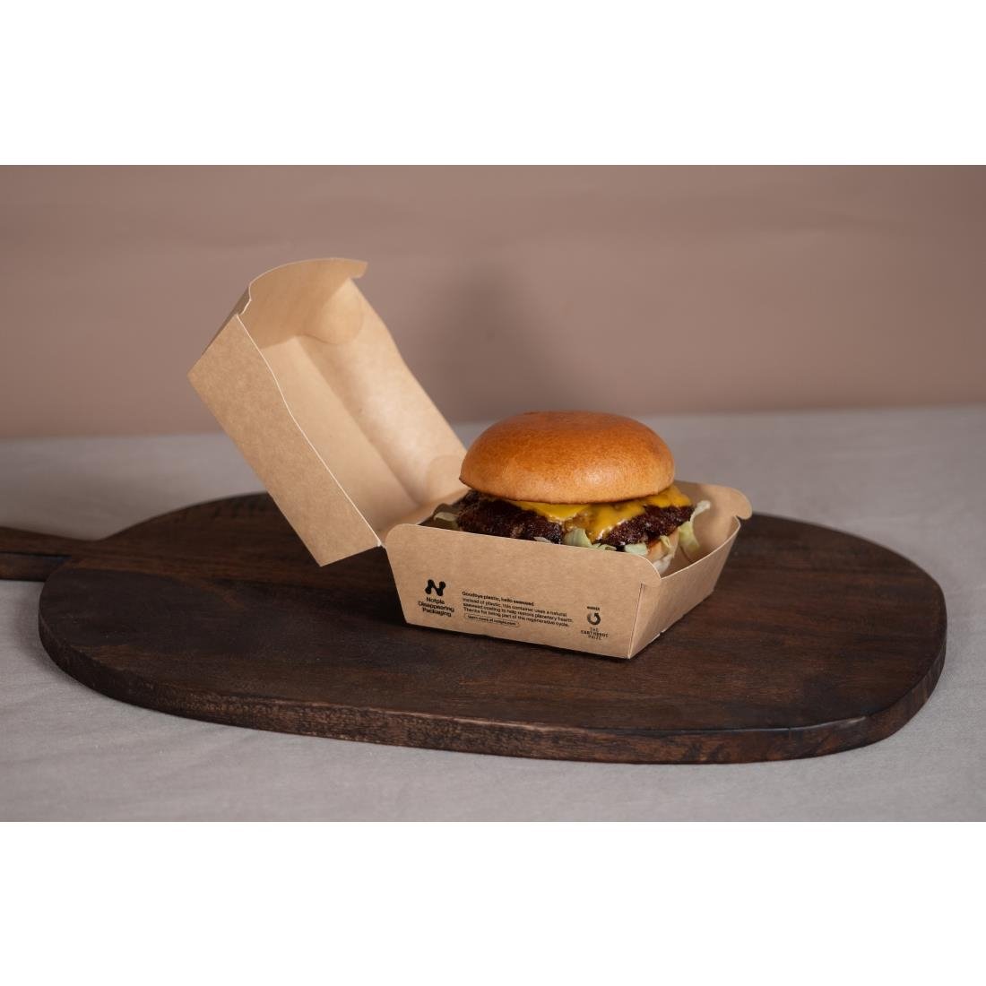 Notpla 6 Clamshell Burger Boxes - Kraft 300 Pack (JB805)