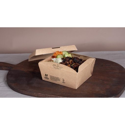 Notpla Clip and Close Food Boxes 800ml - Kraft 260 Pack (JB810)