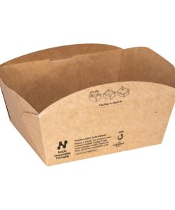 Notpla Clip and Close Food Boxes 800ml - Kraft 260 Pack (JB810)