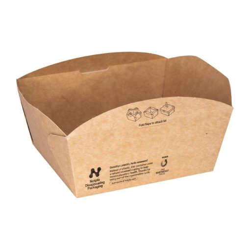 Notpla Clip and Close Food Boxes 800ml - Kraft 260 Pack (JB810)