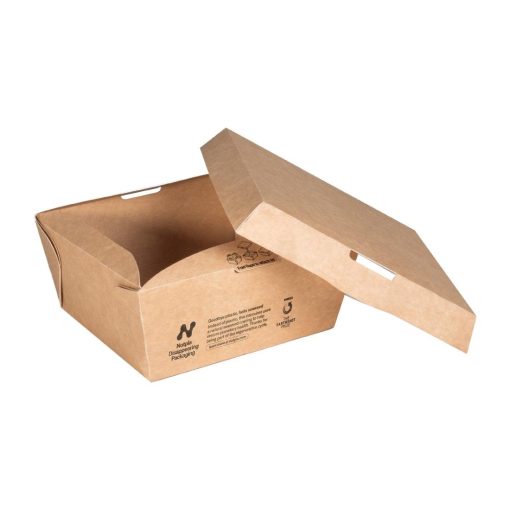 Notpla Lids for 800ml Clip and Close Food Boxes - Kraft 260 Pack (JB811)