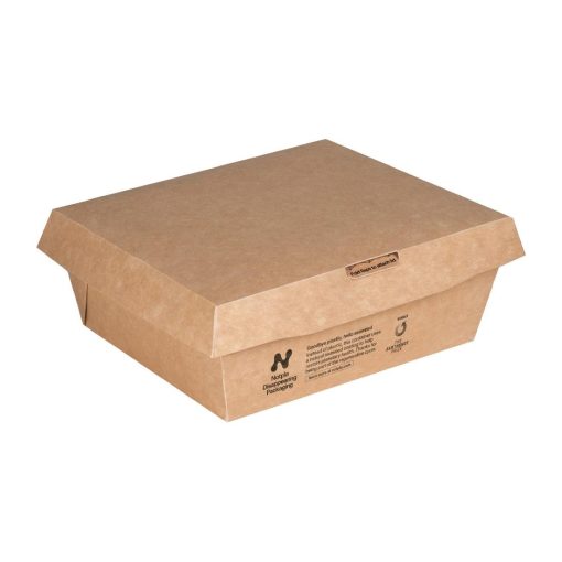 Notpla Clip and Close Food Boxes 1000ml - Kraft 260 Pack (JB812)