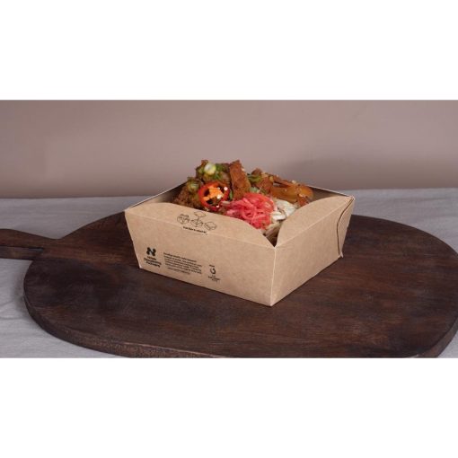 Notpla Clip and Close Food Boxes 1000ml - Kraft 260 Pack (JB812)
