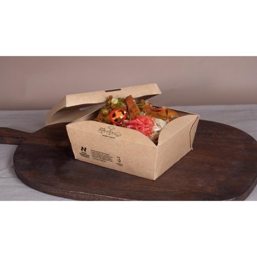 Notpla Clip and Close Food Boxes 1000ml - Kraft 260 Pack (JB812)
