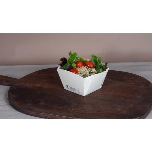 Notpla Square Open Takeaway Boxes 550ml - White Pack 500 (JB815)