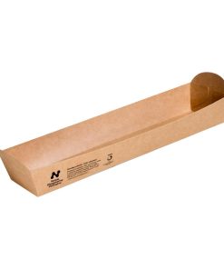 Notpla 10x3 Hotdog Trays - Kraft 320 Pack (JB816)
