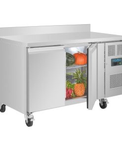 Polar U-Series Double Door Counter Fridge with Upstand 282Ltr (UA064)