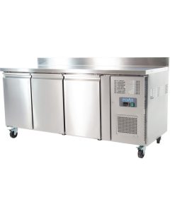 Polar U-Series Triple Door Counter Fridge with Upstand 417Ltr (UA065)