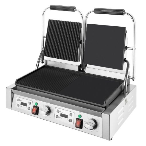 Buffalo Double Contact Grill Flat Left-Ribbed Right plate (CU613)