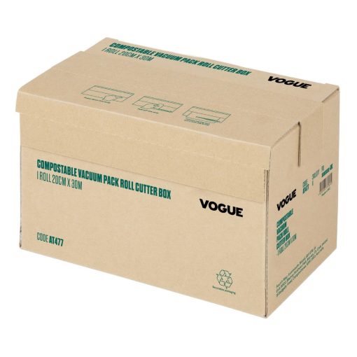 Vogue Compostable Vacuum Pack Roll Cutter Box 20cm x 30m (AT477)