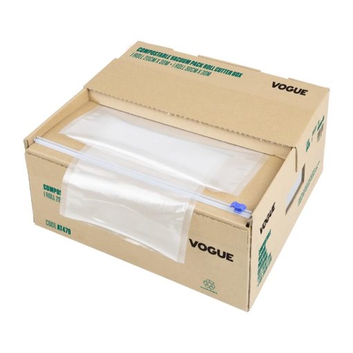 Vogue Compostable Vacuum Pack Roll Cutter Box 2x 30m Rolls (AT479)